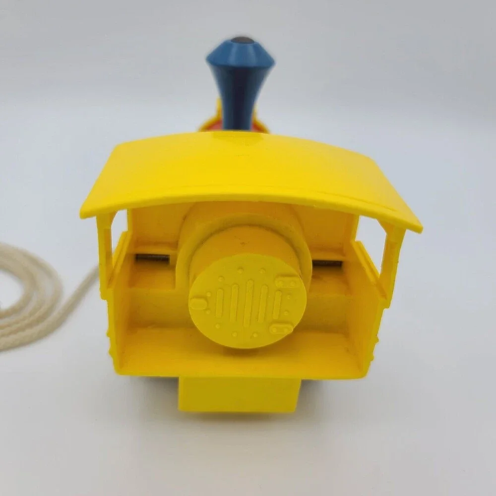 Vintage 1964 Fisher Price 643 Toot-Toot Train Engine Wooden Pull Toy